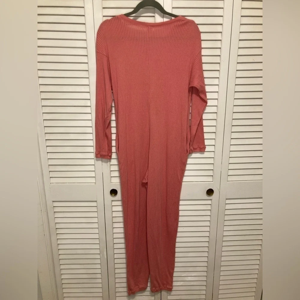 Vintage Victorias Secret Pink Button Down Thermal Onesie Size Small - Picture 6 of 11